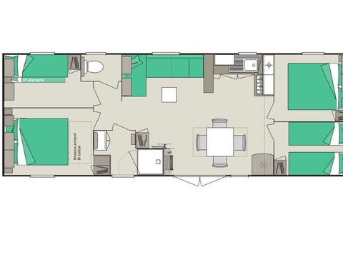 MOBILHOME 8 personnes - Confort+ 8 personnes 4 chambres 37m²