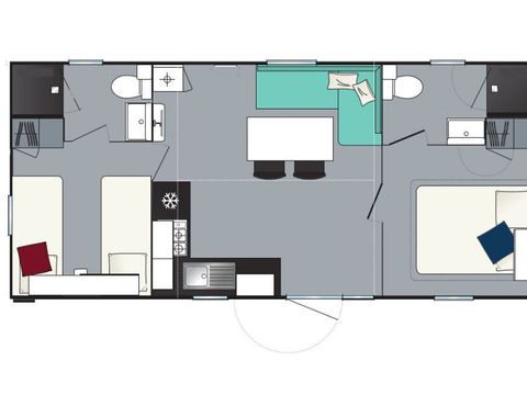 MOBILHOME 6 personnes - Evasion+ 6 personnes 2 chambres 2sdb 31m²