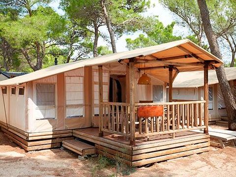 TENTE TOILE ET BOIS 5 personnes - Tente Safari | 2 Ch. | 4/5 Pers. | Clim.
