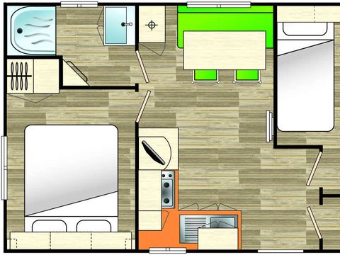 MOBILHOME 4 personnes - STANDARD Quartier Réserve 4 pers