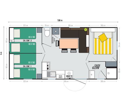 MOBILHOME 6 personnes - LE PANORAMIQUE PRIVILEGE Vue Réserve 6 pers