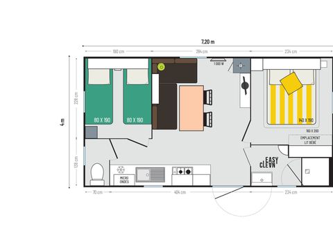 MOBILHOME 4 personnes - PREMIUM Quartier Réserve