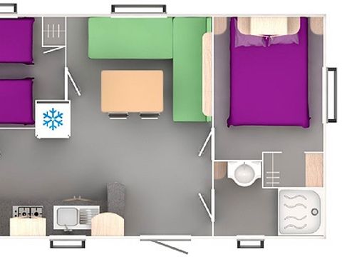 MOBILHOME 4 personnes - Confort Plus - Quartier Jardin -