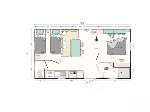 MOBILHOME 4 personnes - Ciela Privilège - 2 chambres - Lave-vaisselle, barbecue