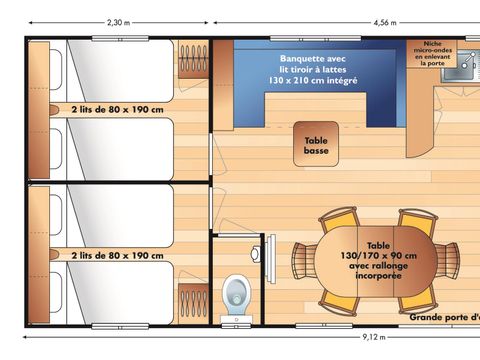 MOBILHOME 6 personnes - TWINNY 3 chambres