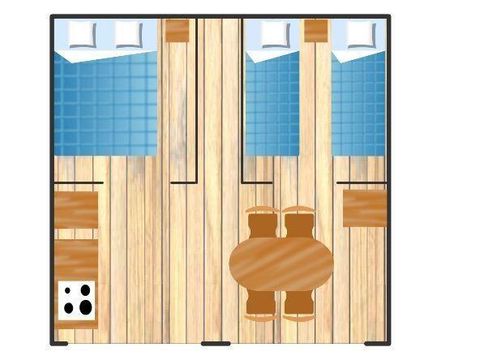 BUNGALOW TOILÉ 4 personnes - Sans sanitaires en arrivée Samedi