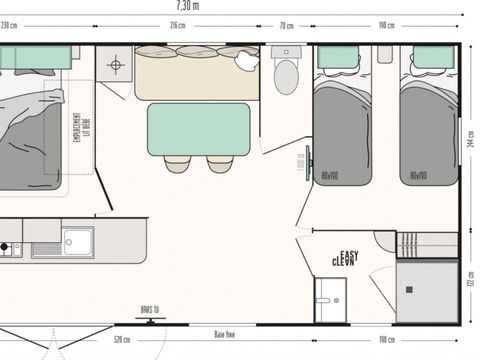 Mobilhome 4 personnes - MH Riviera suite - TOP - 2 chambres