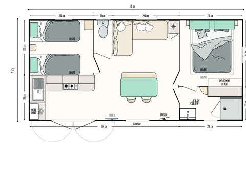 MOBILHOME 5 personnes - RIVIERA - 2 chambres - TV