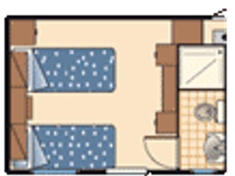 MOBILHOME 2 personnes - frigo mais pas de cuisine