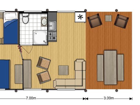 TENTE TOILE ET BOIS 5 personnes - Bois