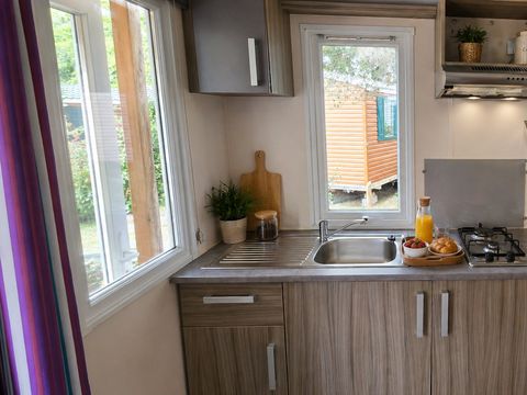 MOBILHOME 2 personnes - Mobile-home Coucourelle Standard 16m² - 1 chambre - terrasse semi-couverte -