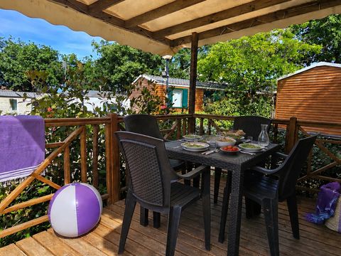 MOBILHOME 2 personnes - Mobile-home Coucourelle Standard 16m² - 1 chambre - terrasse semi-couverte -