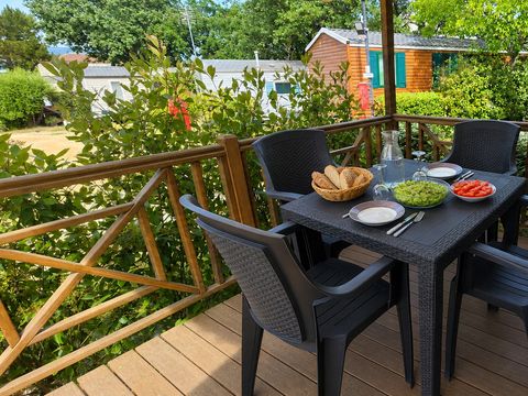 MOBILHOME 2 personnes - Mobile-home Coucourelle Standard 16m² - 1 chambre - terrasse semi-couverte -