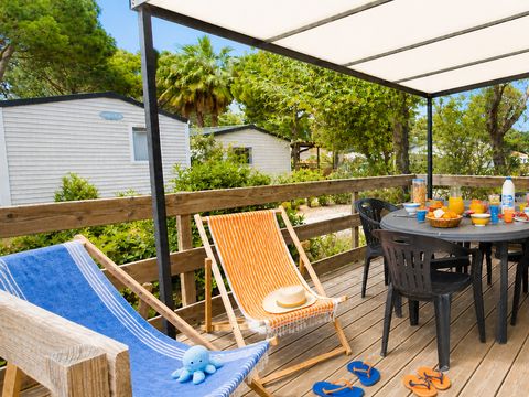MOBILHOME 4 personnes - Mobile-home Aglandau Confort 20m² - 1 chambre - terrasse semi-couverte -