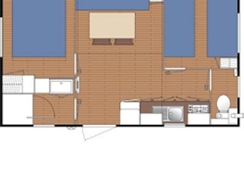 MOBILHOME 5 personnes - Cottage Picholine Standard 25m² - 2 chambres - terrasse semi-couverte -