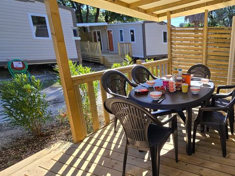 Mobilhome 6 personnes - Mobile-home Riviera Premium 34m² - 3 chambres - terrasse semi-couverte - clim
