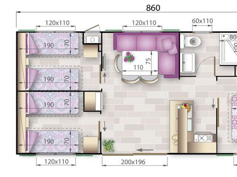 MOBILHOME 4 personnes - GARDENIA