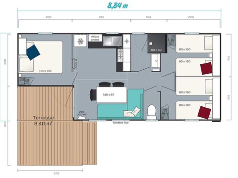 MOBILHOME 8 personnes - Loggia