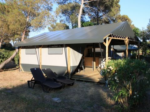 Tente en toile et en bois 6 personnes - Lodgetent, type BL sans sanitaires