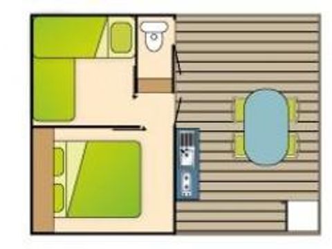 MOBILHOME 5 personnes - STANDARD (sans salle de bain)