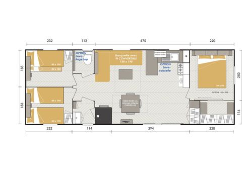 MOBILHOME 8 personnes - Excellence 3 chambres
