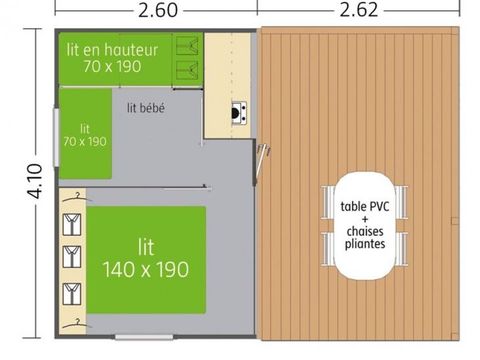 BUNGALOW 4 personnes - SUR EMPLACEMENT (sans sanitaires)