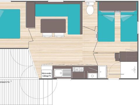 MOBILHOME 6 personnes - Izard- 6 personnes- 2 chambres