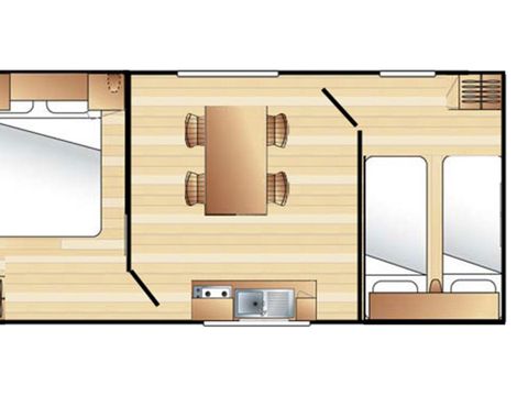 MOBILHOME 4 personnes - Casot (sans eau, sans sanitaires) 4 personnes- 2 chambres