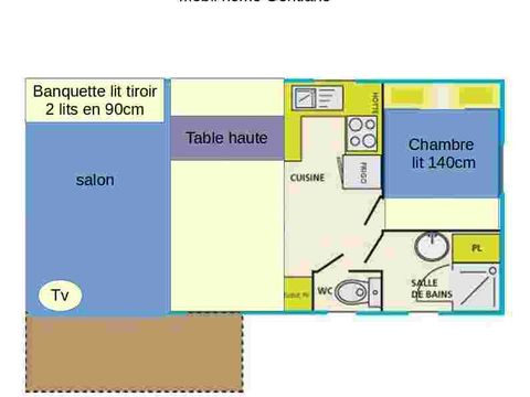MOBILHOME 4 personnes - GENTIANE - 1 chambre sans jacuzzi -