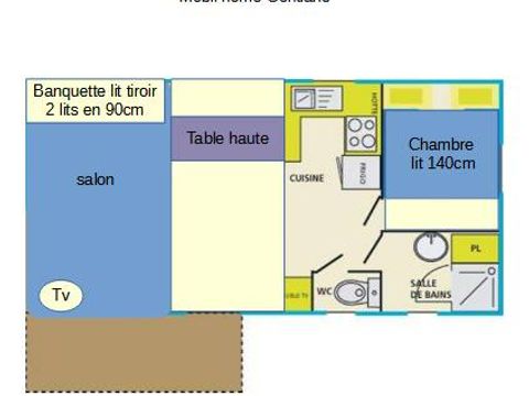 MOBILHOME 4 personnes - GENTIANE - 1 chambre - avec jacuzzi
