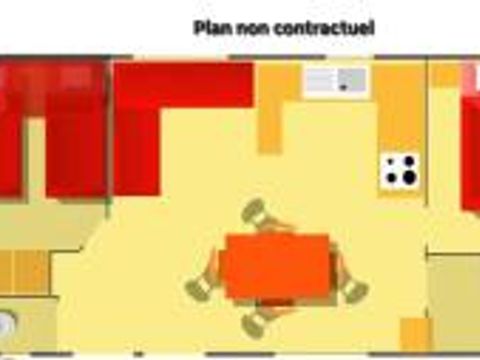 MOBILHOME 5 personnes - Mobil-home IRIS - 5 personnes (4 adultes + 1 enfant de -9 ans petit lit en hauteur) - 2 chambres