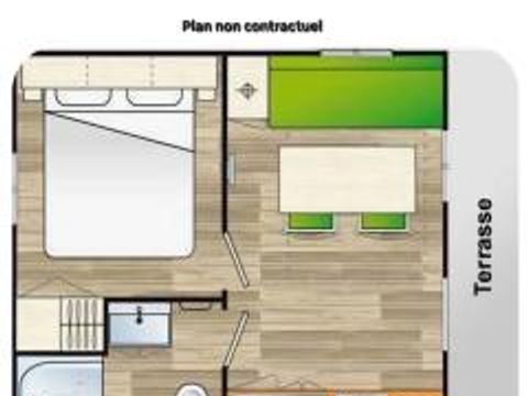 MOBILHOME 2 personnes - ANCOLIE  - 2 personnes - 1 chambre- climatisation