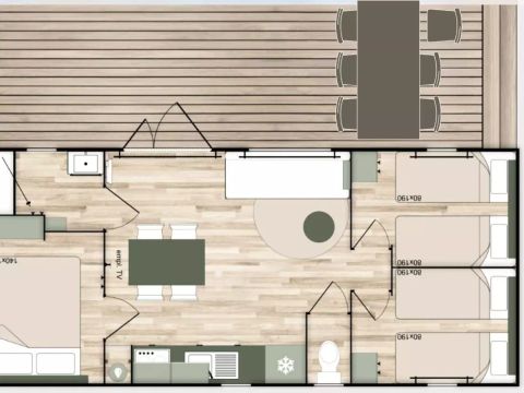 MOBILHOME 8 personnes - Mobil Home Terracotta 4 Pièces 6/8 Personnes