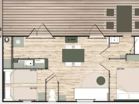 MOBILHOME 6 personnes - Mobil Home Terracotta 3 Pièces 4/6 Personnes