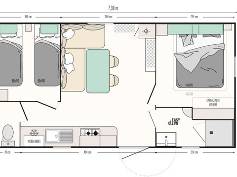 MOBILHOME 6 personnes - Mobil home confort 2 chambres
