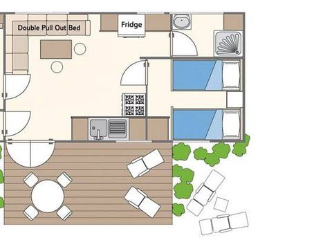 MOBILHOME 6 personnes - Classic | 2 Ch. | 4/6 Pers. | Terrasse surélevée