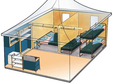 BUNGALOW TOILÉ 5 personnes - Bengali sans sanitaire