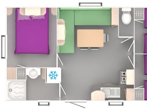 MOBILHOME 8 personnes - CONFORT - 3 chambres