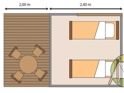 BUNGALOW TOILÉ 2 personnes - Cyclotente 1 Pièces 2 Personnes