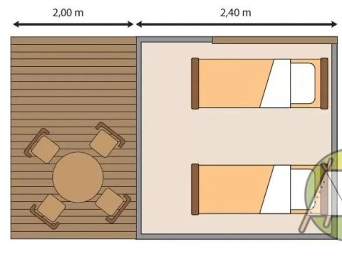 TENTE TOILE ET BOIS 2 personnes - "CYCLOTENTE"  * NOUVEAUTE 2022 *