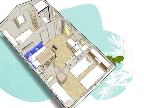 Mobilhome 5 personnes - "CONFORT FAMILLE" - 2 chambres - CLIM
