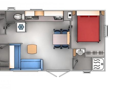 MOBILHOME 8 personnes - Mobil-home LE GRAND LARGE - 35m² - 3 Chambres 1/8 pers