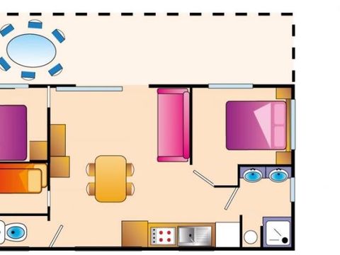 CHALET 6 personnes - CHATAIGNIER CONFORT AVEC CLIMATISATION