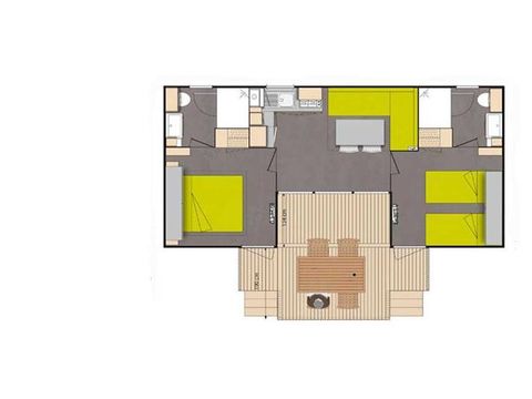 Bungalow 5 personnes - Patio - 2 chambres