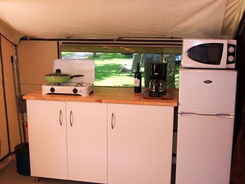 Tente en toile et en bois 4 personnes - Lodge Nature - Sans sanitaires