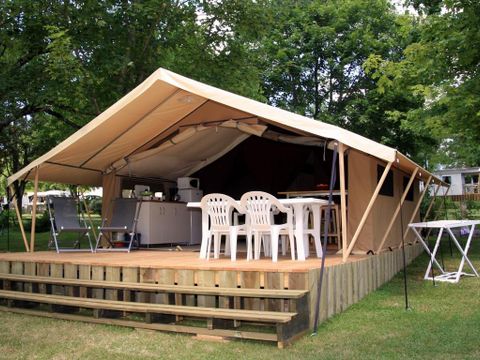 Tente en toile et en bois 4 personnes - Lodge Nature - Sans sanitaires