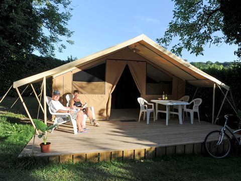 Tente en toile et en bois 4 personnes - Lodge Nature - Sans sanitaires