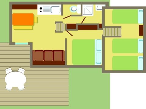 Chalet 5 personnes - CONFORT - MEZZANINE - 2 chambres - 36m2
