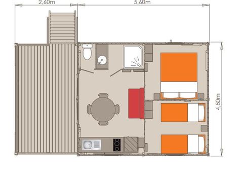 LODGE 5 personnes - LODGE PRESTIGE SARRANS 2ch 4/5pers - 27m2
