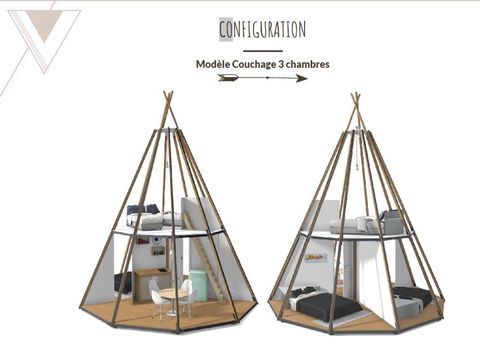 Hébergement 5 personnes - TIPI - HOME - 3 chambres - Sans sanitaire - 34m2